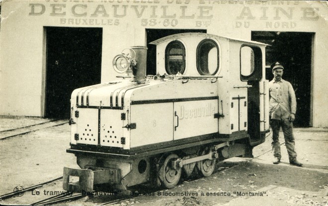 B - Gand - Exposition 1913 - Le Tramway Decauville - Une des 8 locomotives Montania - R°.jpg