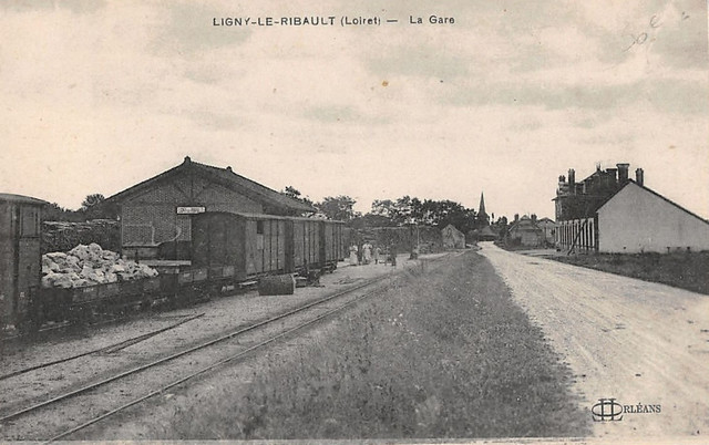 6 Ligny le Ribault gare CPA 7.jpg