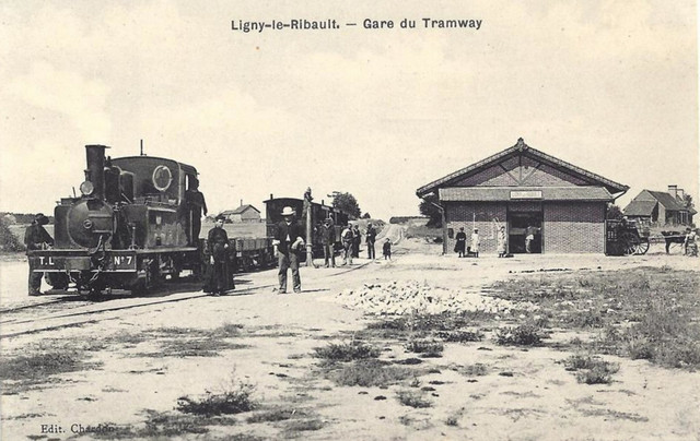 10 Ligny le Ribault gare CPA 6.jpg