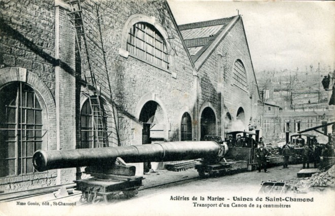 42 - Saint-Chamond - Aciéries de la Marine - Transport d'un Canon de 24 centimètres.jpg