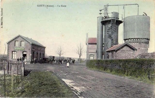 Cambrésis Le Catelet-Gouy Gare Café Chateau d'Eau Epurateur COLORISÉ
