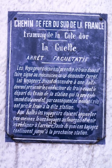 CDCO Plaque La Guette - La Guette relais Station Antar Nationale 6 Matériel Ferroviaire - Photos Manara 1969