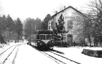 CFC Tattone Gare ABH 206 pour Bastia Attente Croisement Neige 06.03.1982 Photo P. Morel