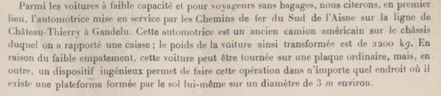 CSA Pétrolette Automotrice Tartary type A' revue générale des chemins de fer et des tramways, du 11:1922 (1)