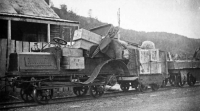 Magnet Silver Mine Railcar Vers 1925 Photo de Mona Agnew (habitante de Magnet) Coll John Haupt