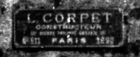 Chrono 511 Corpet 031T EFC n°3 1890 Plaque pour Yves