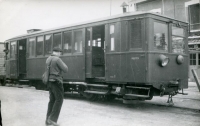 1946.05 Nord-Est Soissons Saint Waast Autorail Renault RS4 n°1 Navette Saint Waast SNCF Au Fond Rame VN CFSNE de la Ligne de beaurieux  Photo Chapuis Coll Péréve