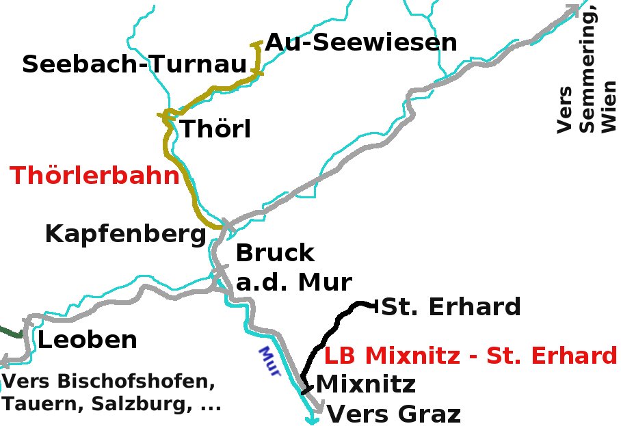 Carte schématique de la région de Kapfengerg / Bruck
