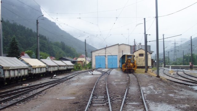 La bout de la gare de Mixnitz Lokalbahn avec la remise au fond