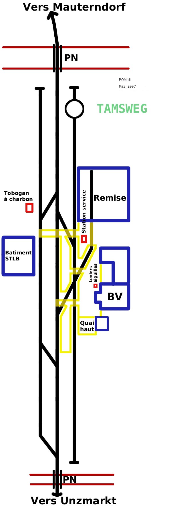 Plan shématique de la gare de Tamsweg