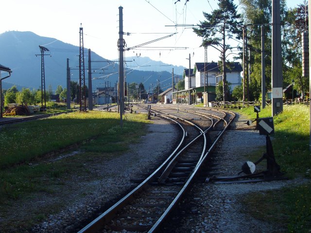 La gare de Mariazell vue depuis l'extrémité Gußwerk vers St. Polten