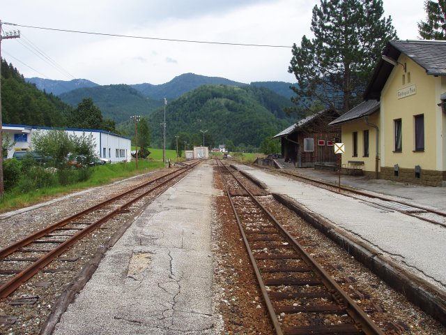 La gare de Göstling an der Ybbs vue coté Lunz am See